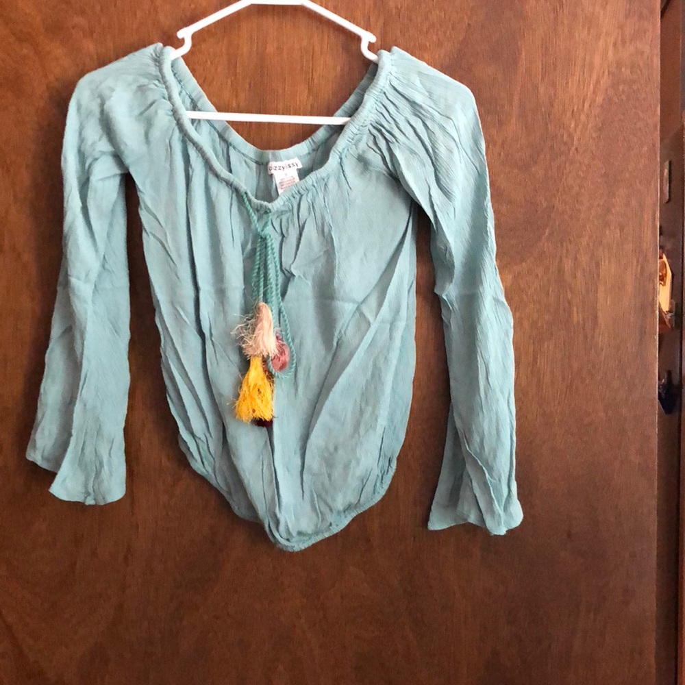 Teal off the shoulder top
